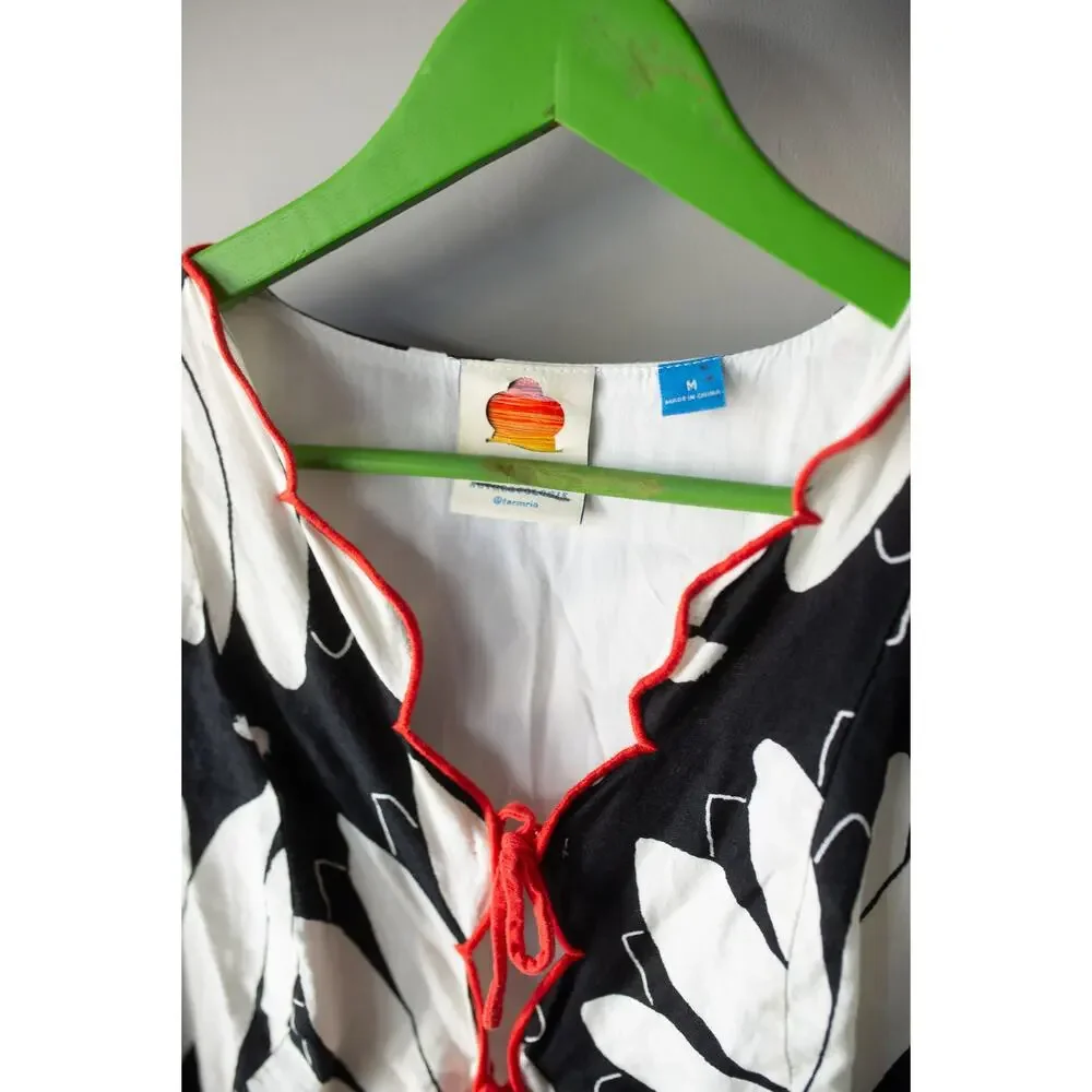 Anthropologie Black and White Floral Maxi Dress - Picture 4 of 5